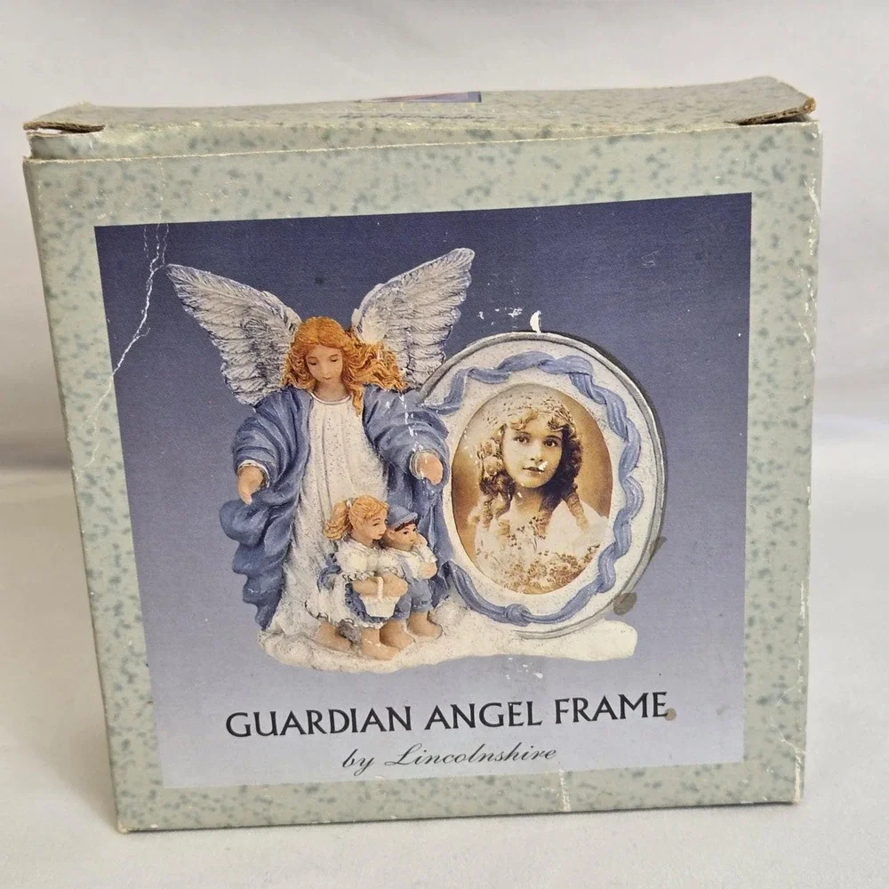 Polyresin Guardian Angel Picture Photo Frame by Lincolnshire With Box,‎ Vintage